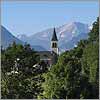 Août 15 · L'église Saint Martin et le Pic du Gabizos - Asson · © stockli